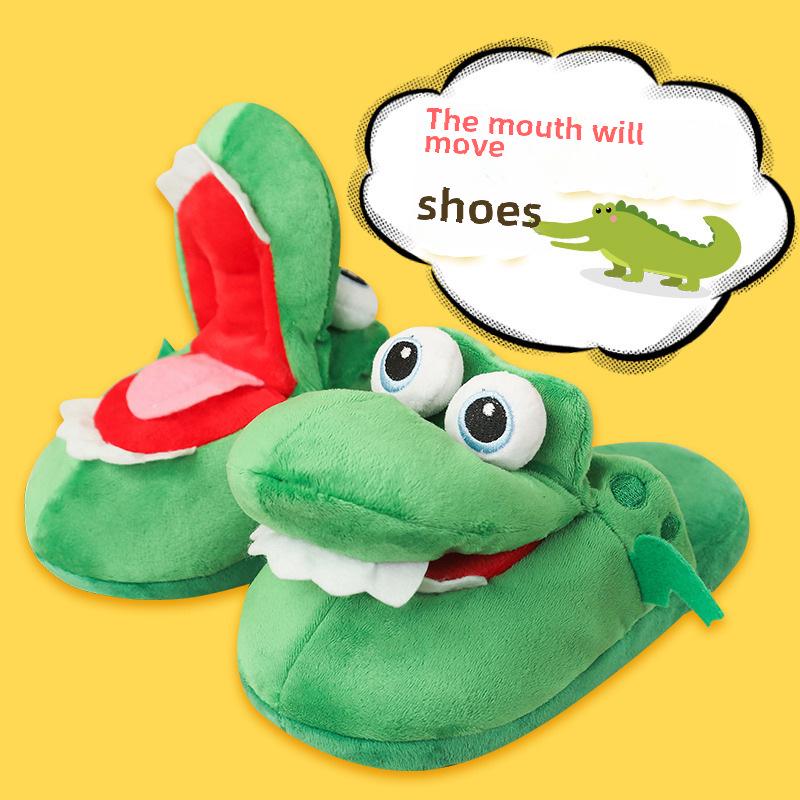 TikTok Style Funny Crocodile Mouth-Opening Fish Slippers - Xiao Di Crocodile Slippers for Dancing