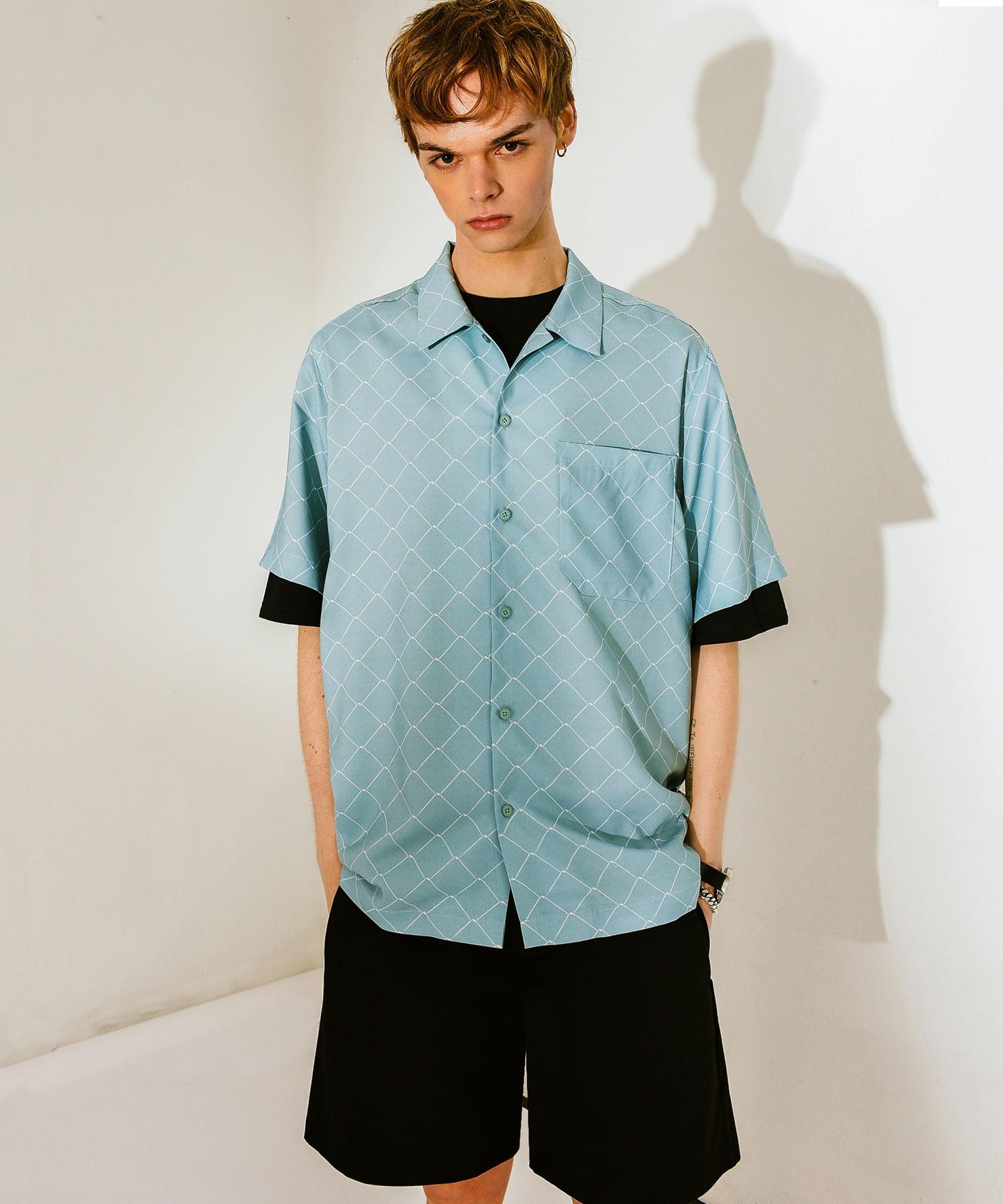 Ruona Nine Oversized Short Sleeve Shirt Eshort_Mint(L) Check