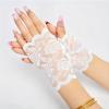 [Lace Wedding Gloves] Short Lace Half Finger Gloves | Women's Wedding Dance Decorative Gloves