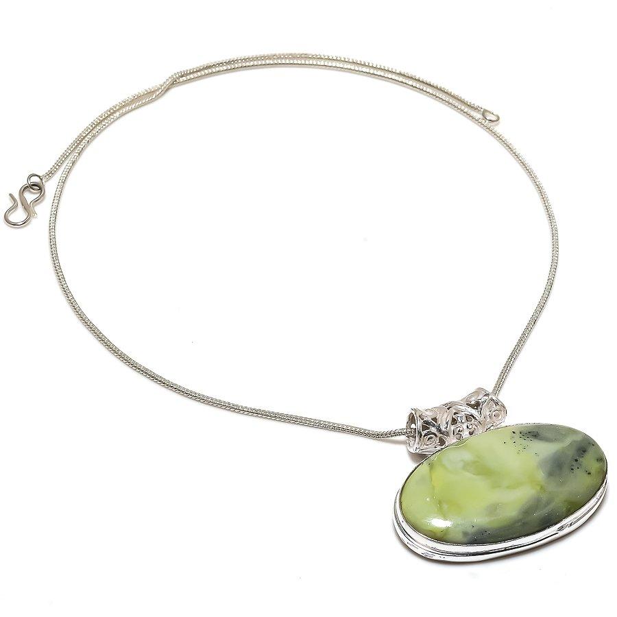 

Ювелирная подвеска ручной работы с императорским опалом и драгоценным камнем 1,58 дюйма SR-6076