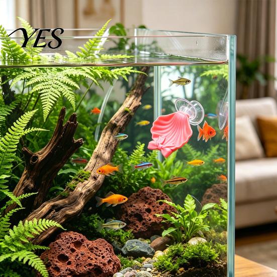 Fish Tank Resting Spot Betta Hammock Shell, Bed with Suction Cup, Plastic Conch Shell Aquarium Hammock, for Betta, Shrimp, Cichlid, Small Decor