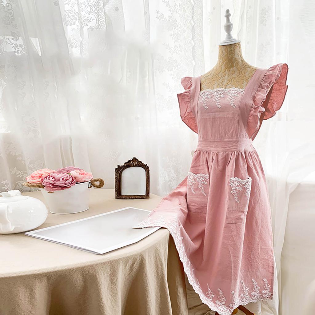 Women's Baking Apron Women's Ruffles And Roses Apron For Baking, Cooking & Crafts For Women's
