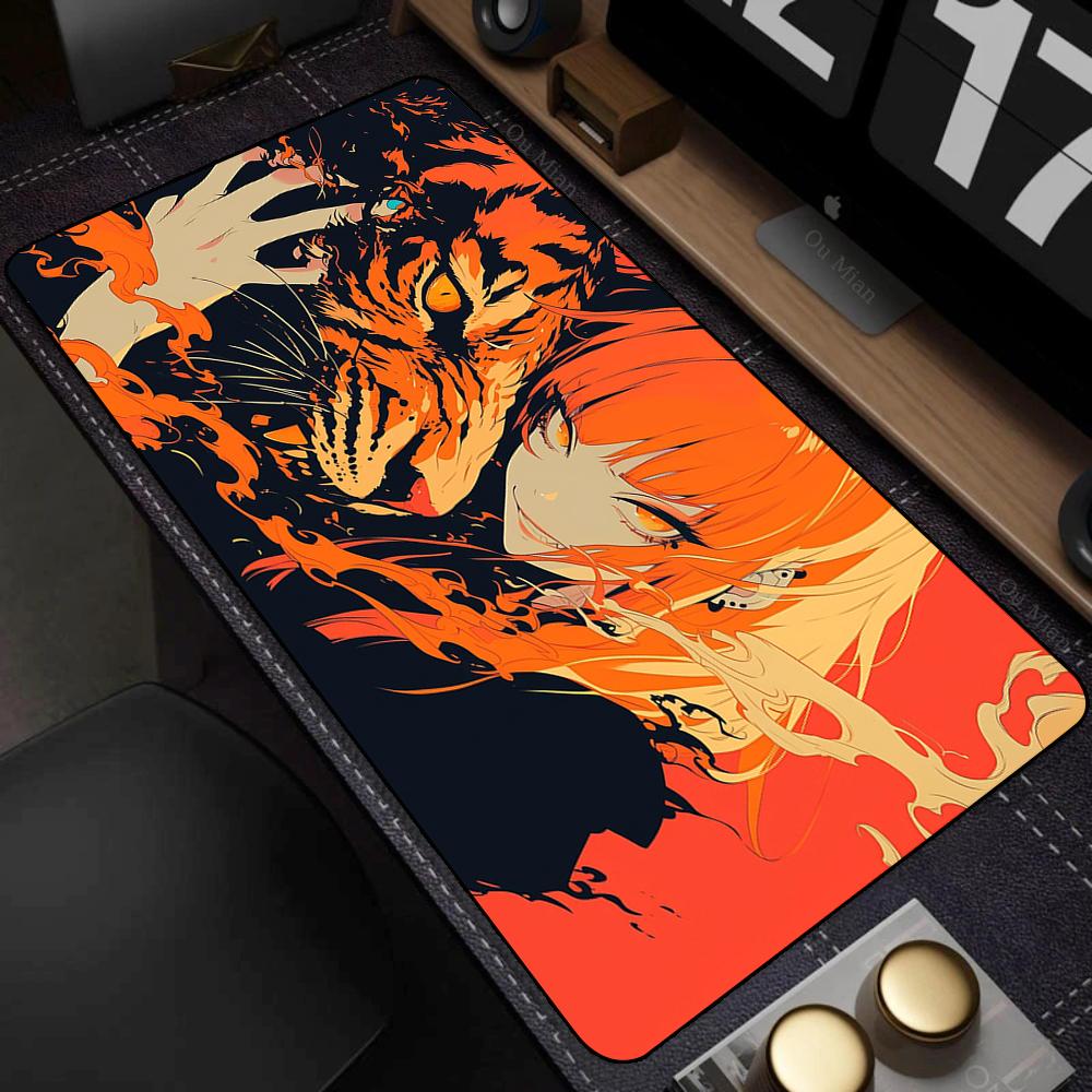 Anime Cool Girl Desk Mat NonSlip Large Gaming Mouse Pad Waterproof Keyboard Pad for Gamer Office Decor