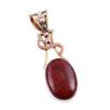 Natural Red Jasper Gemstone 925 Solid Sterling Silver TwoTone Pendant 1.75" e2n90