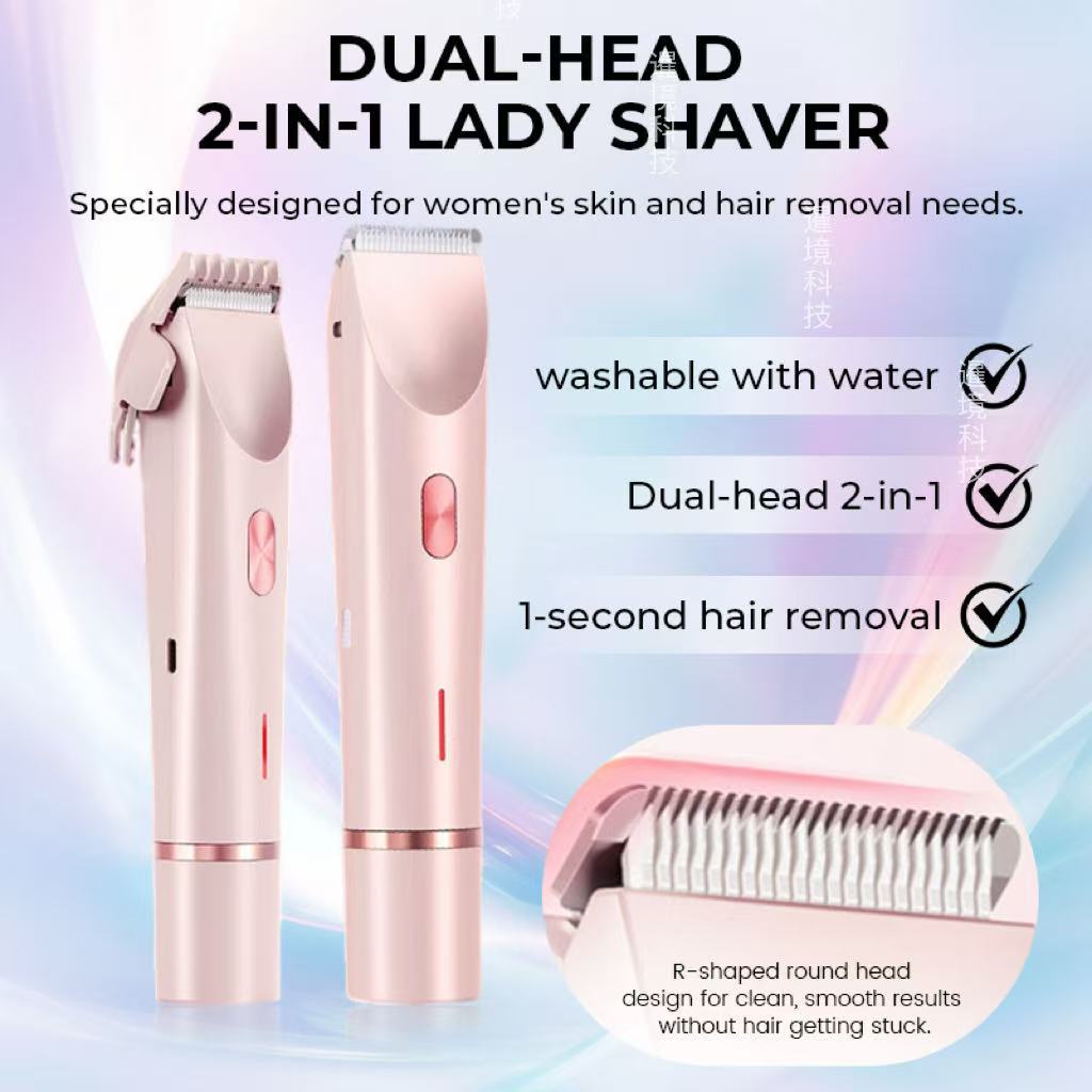 Woman Double Head Electric Shaver Dual Purpose Female Razor Body Epilator Leg Underarm Bikini Electric Hair Remover Trimmer
