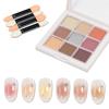 Coikaze Gradient Nail Powder Nail Nail Color Mirror Nail Metallic Nail DIY Nail Gel Gradient Includes 4 Sponge Tips 9-Color Palette Powder, Powder,