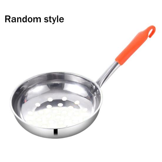 Stainless Steel Large Hole Colander with Long Handle Pasta Vegetable Strainer for Gnocchi Noodles Dumplings Rust-Proof Dishwasher Safe Multi-Purpose
