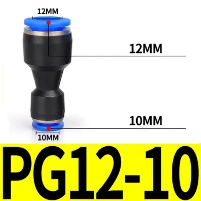 1PC PU PG Pneumatický rychlospojka Plastová hadice Vzduchová trubka 4 6 8mm 10mm 12mm 14mm 16mm Přímá Redukující plyn Rychlé připojení