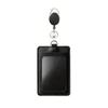 PU Leather ID Card Holder Work Badge Access Card Holder Employee Badge Meal Card Easy Pull Buckle Card Holder Lanyard