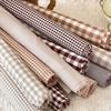 145x50cm Coffee Color Cotton Fabric Woven Check Cloth for Women Clothing Bags Hair Accessories Sewing Cloth