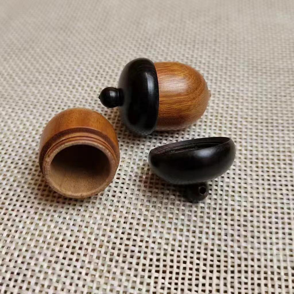 Vintage Sandalwood Incense Bead Box Necklace – Ethnic Style Accessory