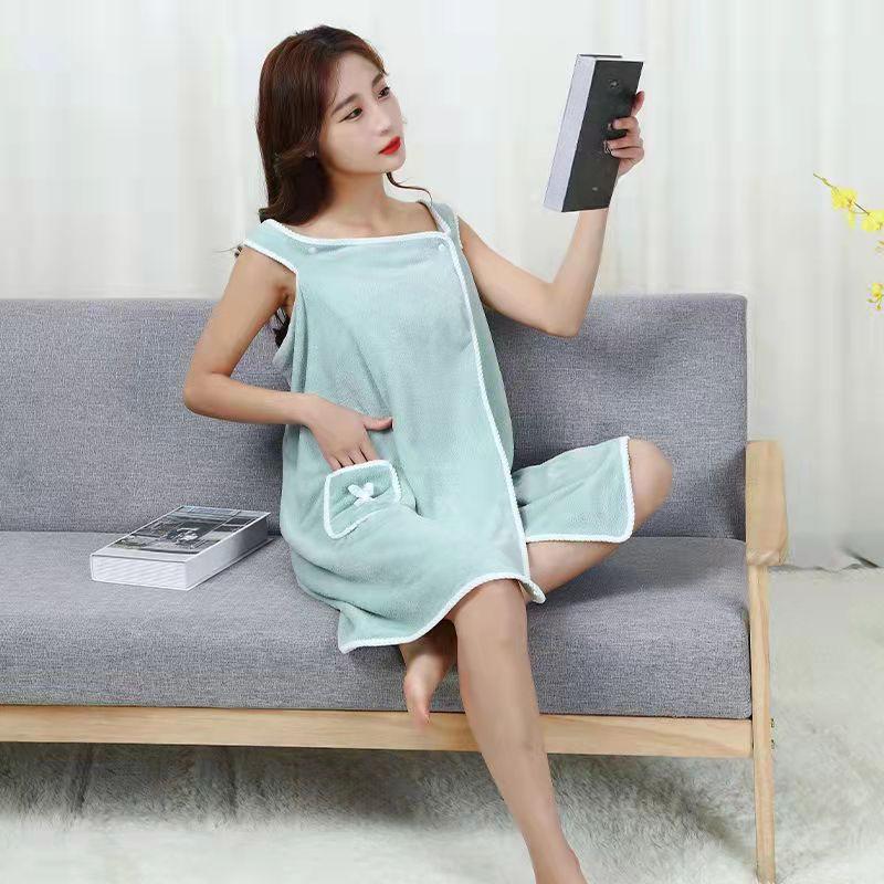 1 buc Prosop de baie purtabil Absorbent Halat de baie cu buzunare Decor cu fundă Prosop înfășurat pentru baie Articole de baie