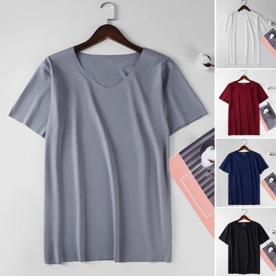 Camiseta masculina de manga corta, ropa masculina de Color sólido, camiseta informal de verano para hombre, ropa deportiva superior
