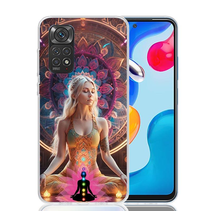 Meditation Yoga Girl Phone Case For Xiaomi Redmi Note 13 14 15 Pro Plus 12S 12 14S 11S 11E 10 10S 11 11T 5G 4G Cover Coque Redmi