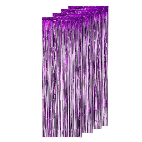 4ks dešťová záclona Lehké opakovaně použitelné lesklé třásňové závěsy na večírky Oslavy narozenin