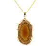 Natural agate piece, gold-plated pendant, irregular, agate raw stone necklace, pendant, colored natural stone, necklace, European and American