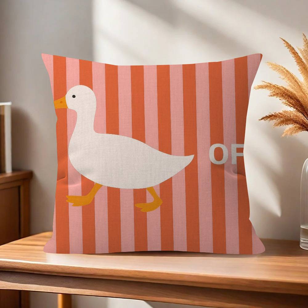 What The Duck Print Art Funny Decorative Room Aesthetics Pillow Case Home Decor Bedroom Sofa Bed Couch Pillow Cover 45x45