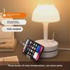 Lámpara de Mesa Multifunción con USB, Luz Nocturna y Almacenamiento