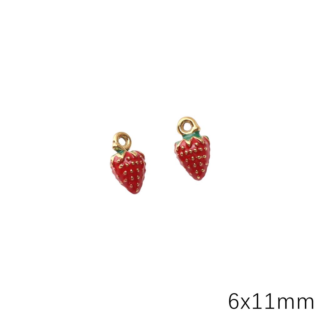 Stainless Steel Fruit Pendant Drip Oil Charm Accessories for DIY Jewelry