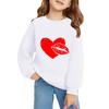 Girls Round Neck Pullovers For Kids Printed Baby Tops Valentine's Day