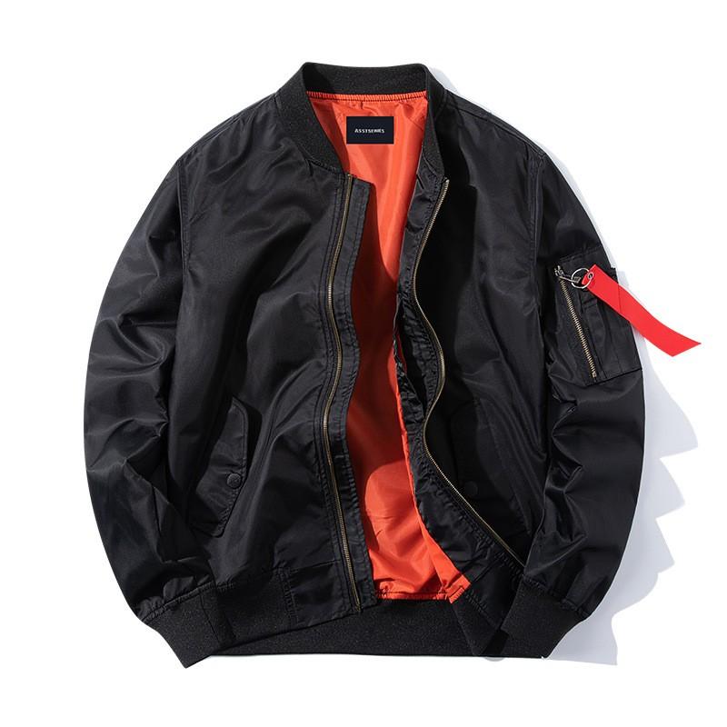 Ανδρικό Oversized Casual Μπουφάν Bomber με Όρθιο Γιακά, Ελαφρύ Αντιανεμικό Εξωτερικό Ρούχο από Νάιλον