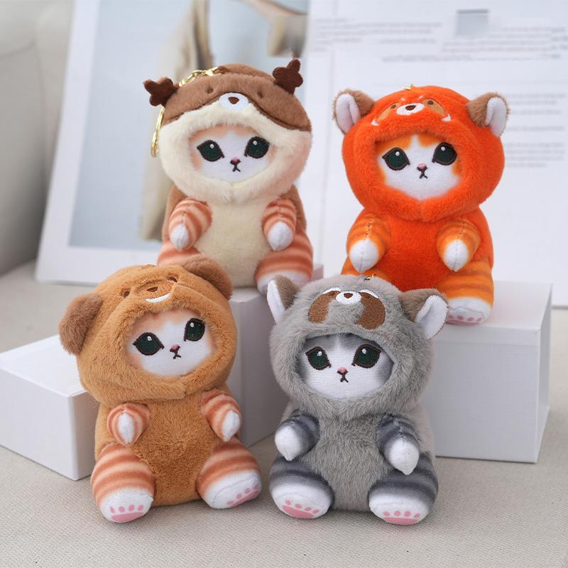 12Cm Anime Mofusand Plush Keychain Pendant Bag Pendant Cartoon Cute Little Raccoon Squirrel Panda Plush Toy Bag Pendant Gift High Quality