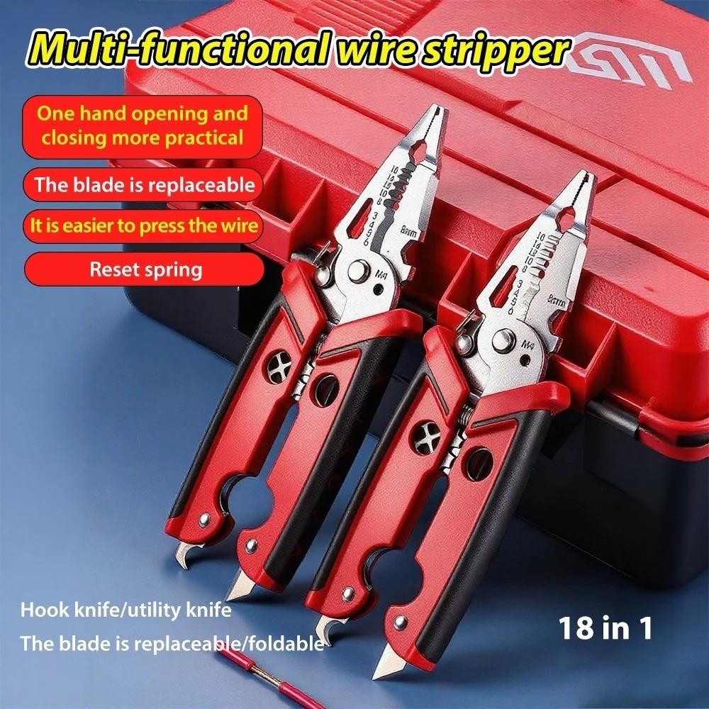 18-in-1 Function Electrician Pliers Zinc Zinc Alloy Steel Cable Cutters Wire Stripping Tool  Wire Winding