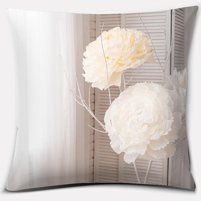 Modern Pink Flowers Series Pillow Gift Home Office Decoration Bedroom Sofa Car Cushion Cover