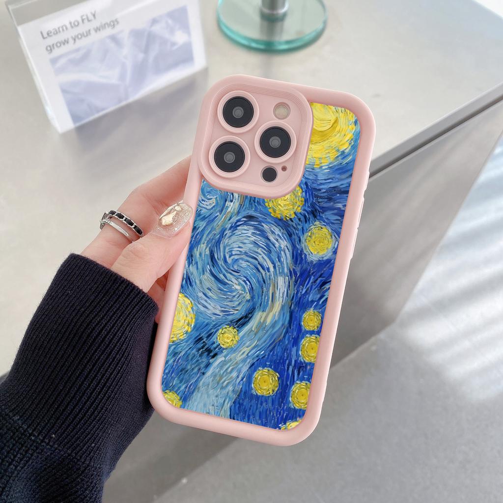 Vincent Van Gogh's The Starry Night Print Case For iPhone 17 16 15 14 13 12 11 Pro Max 16Plus 16E Shockproof Soft Silicone Cover