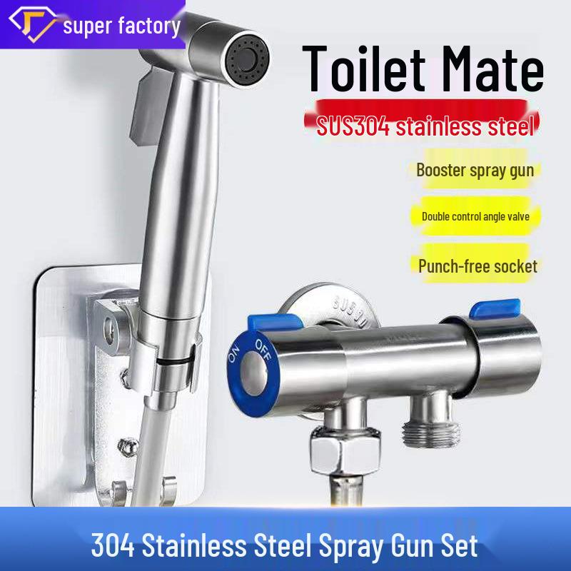 High-Pressure 304 Stainless Steel Bidet and Toilet Sprayer Set