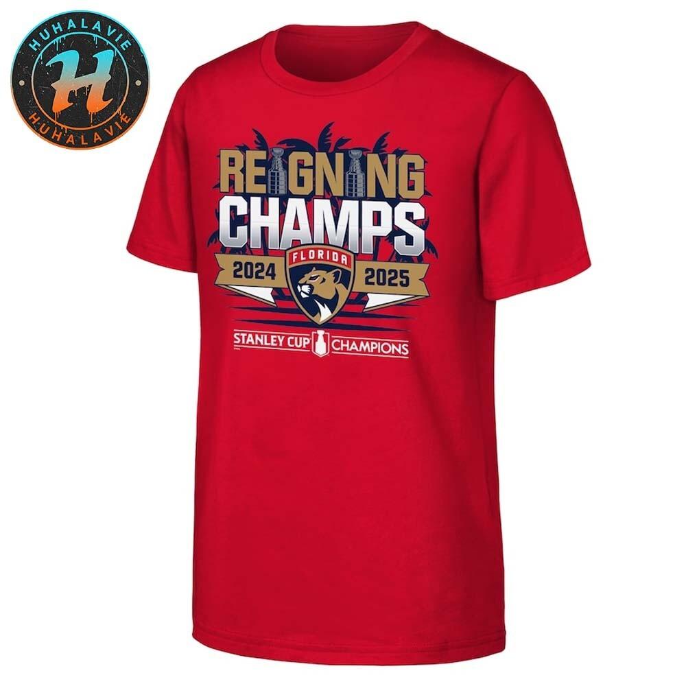 Florida 2026-2026 Panther Back-To-Back Stanley Cup Champions Parade Red Tee S