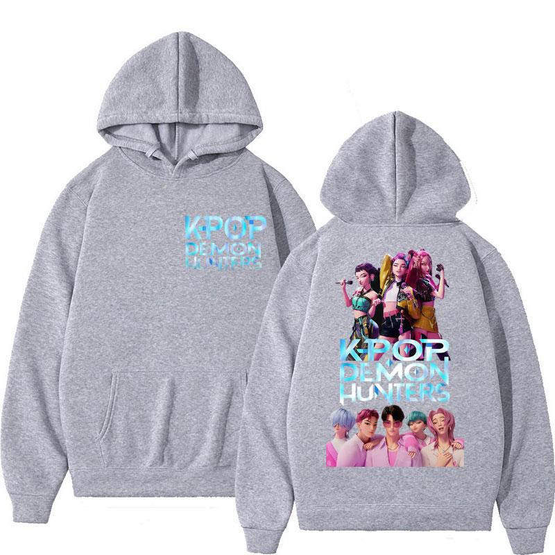 Fashion Kpop Demon Hunters Hoodies Men Women Rumi Mira Zoey Saja Boys Printed Sweatshirt Fleece Warm Casual Loose Street Hoody