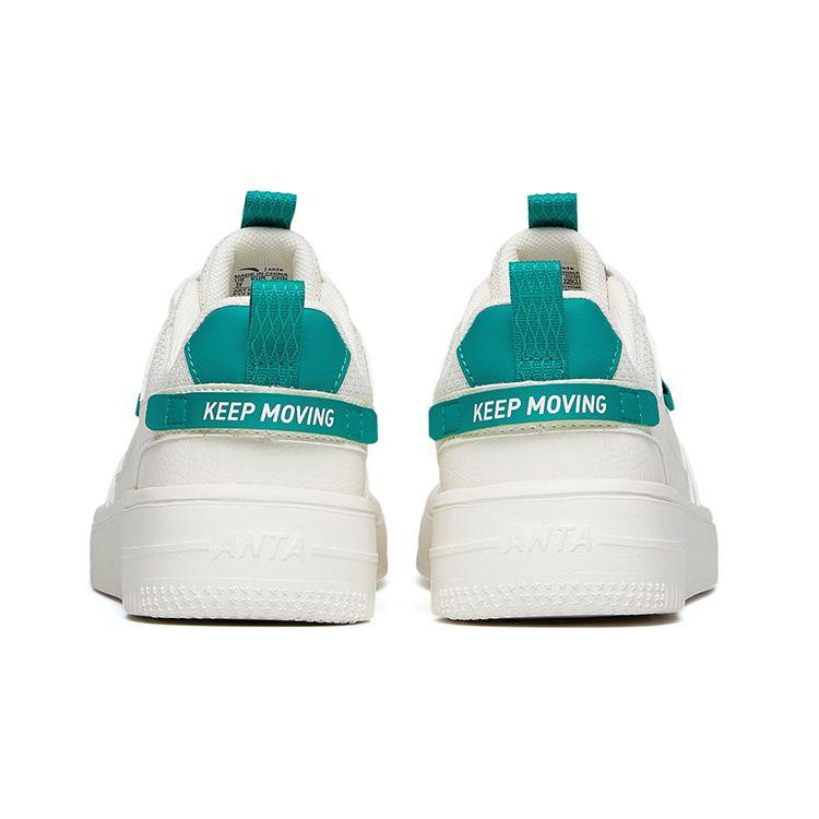 Anta Kids Non-Slip Wear-Resistant Lightweight Low-Top Skate Shoes Kids sneaker White Green A312218007-3