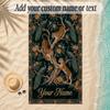Leopard Theme Soft Beach Towel Personalized Custom Name Text Towel Portable for Beach Pool Travel