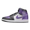Jordan Air  1 Mid Comfortable Fashion Slip Resistant Durable Mid Top Retro Basketball Shoes Women Sneaker White Silver Purple HJ5911-105