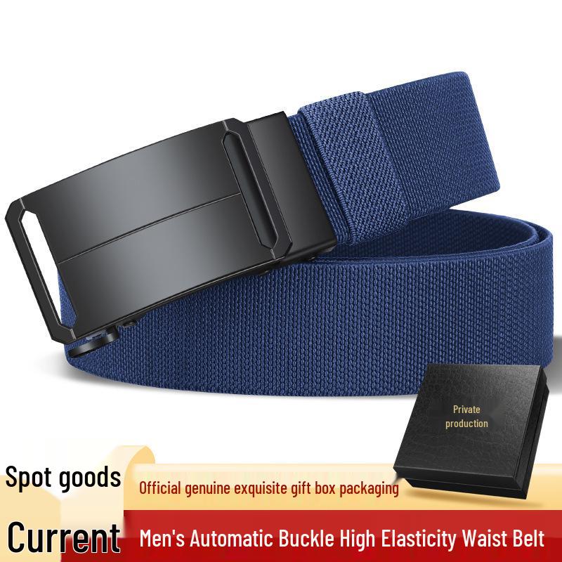 Men's Adjustable Elastic Tactical Nylon Belt with Automatic Buckle