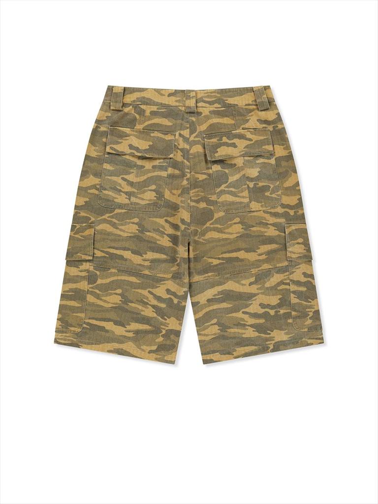 [Matinkim] Camouflage Cargo Bermuda Pants for Men in Camel