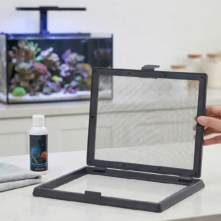 DIY Magnetic Mesh Tanks Guard Netting for Fish Pet Includes Mounting Clip Screen Net