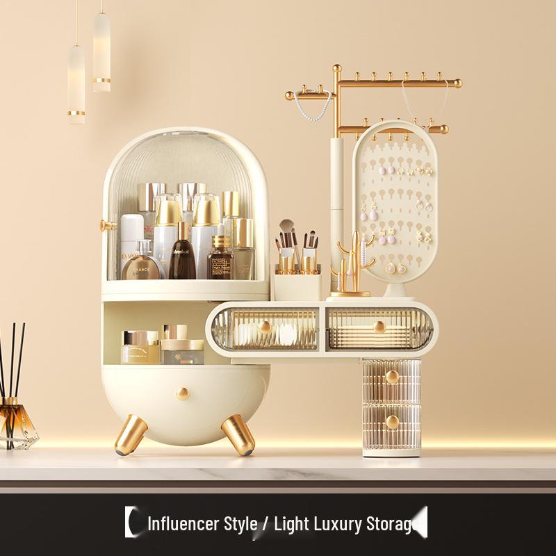 Large Capacity Dustproof Makeup Organizer Box for Women – Desktop Skincare Storage