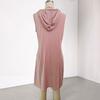 Damen Sommer Hoodie Kleid Ärmellos Mit Kordelzug Kapuze Sweatshirt Tunika Minikleid Lässig Kurz Tanktop Kleid