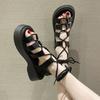 Fashion Ladies Beach Sandals Luxury Women's Shoes High Heel Clogs 2025 Summer Outdoor Gladiator Thick Fashion PU Roman