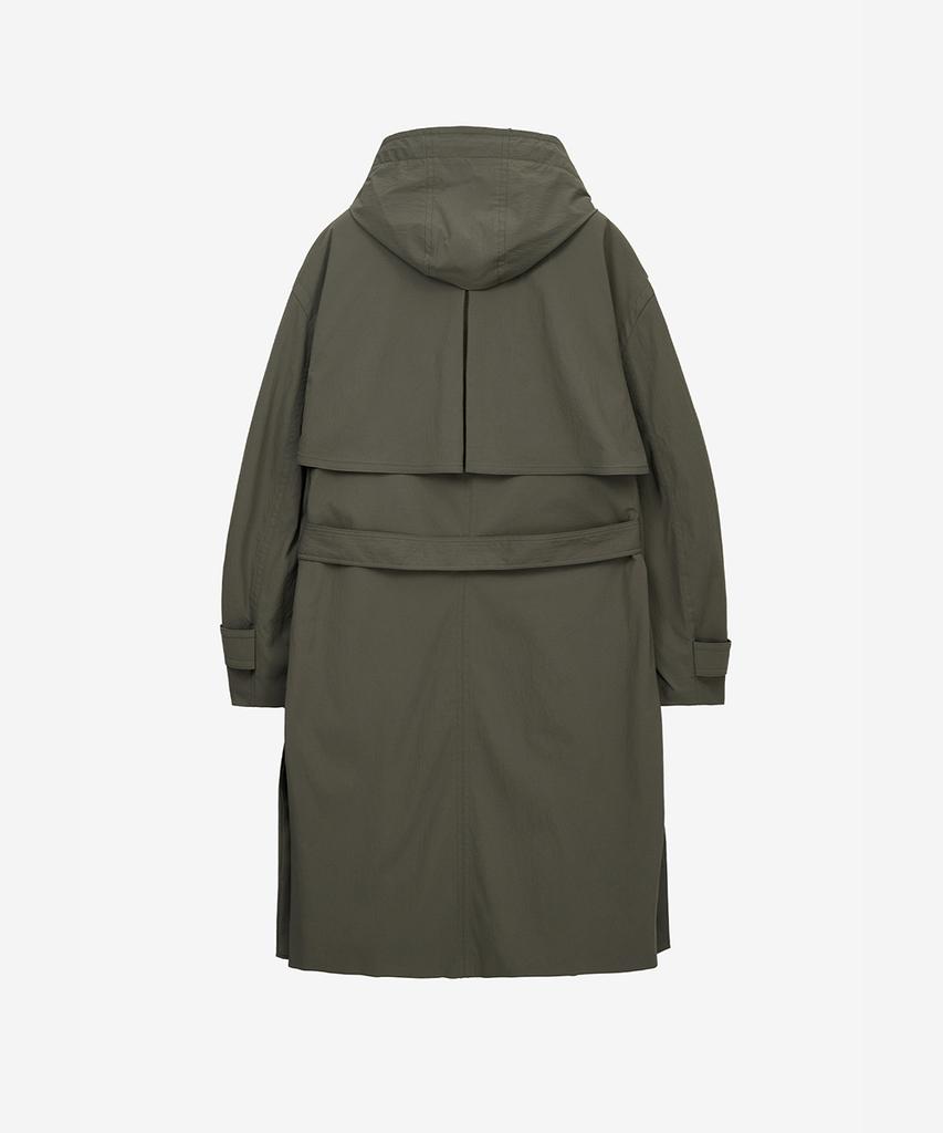 Ziosongzio Hooded Detachable Officer Coat Khaki Zi2Tc204Kk