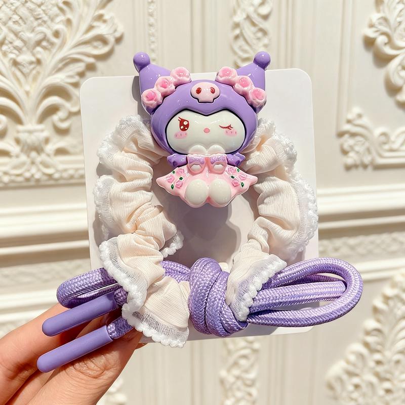 Kuromi Kids Hair Ties 2025: High Elastic Cartoon Hair Ropes, Durable Head Bands, Hair Accessories.