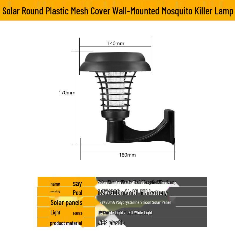 Waterproof Solar Electric Mosquito Killer Lamp for Outdoor Garden Use