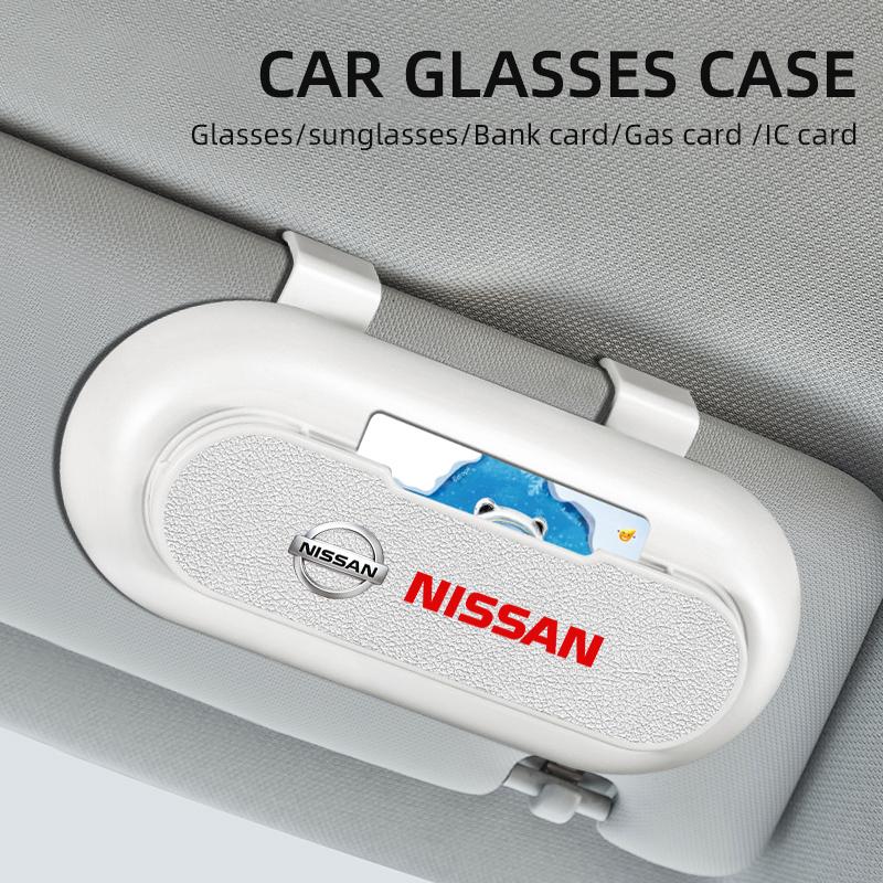 

Auto Accessories for Nissan X-trail Qashqai Note Juke Sentra Patrol Navara Car Sunglasses Holder Glasses Case Cage Storage Box білий