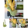 Cartoon Dinosaur Plush Bag For Girls Soft Toy Shoulder Wallet With Zipper Closure
