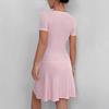 Available: Summer Women's V-Neck Slim Fit A-Line Dress - Solid Color, European & American Style