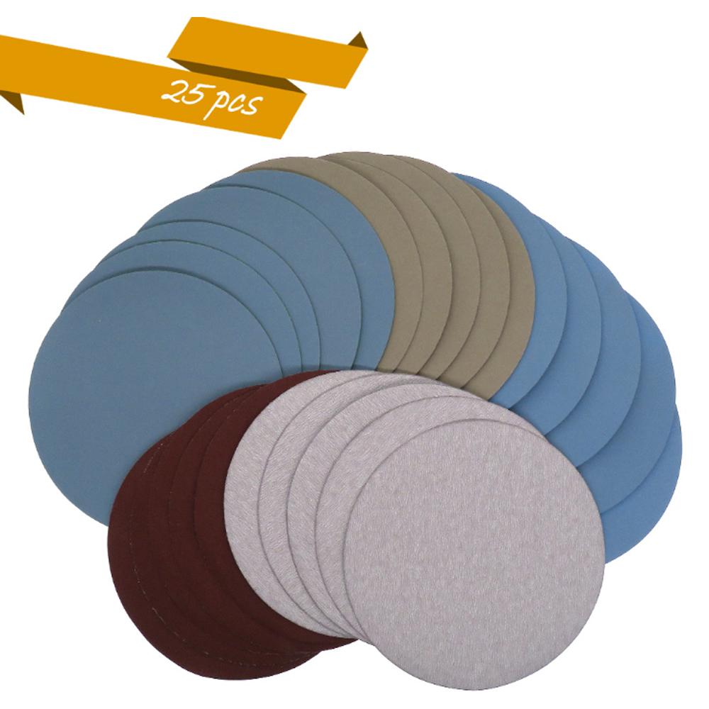 25PCS 5 Inch Dry & Wet Sandpaper Round Sanding Discs Grit 1000/2000/3000/4000/5000 Hook Loop Polishing Sand Sheets