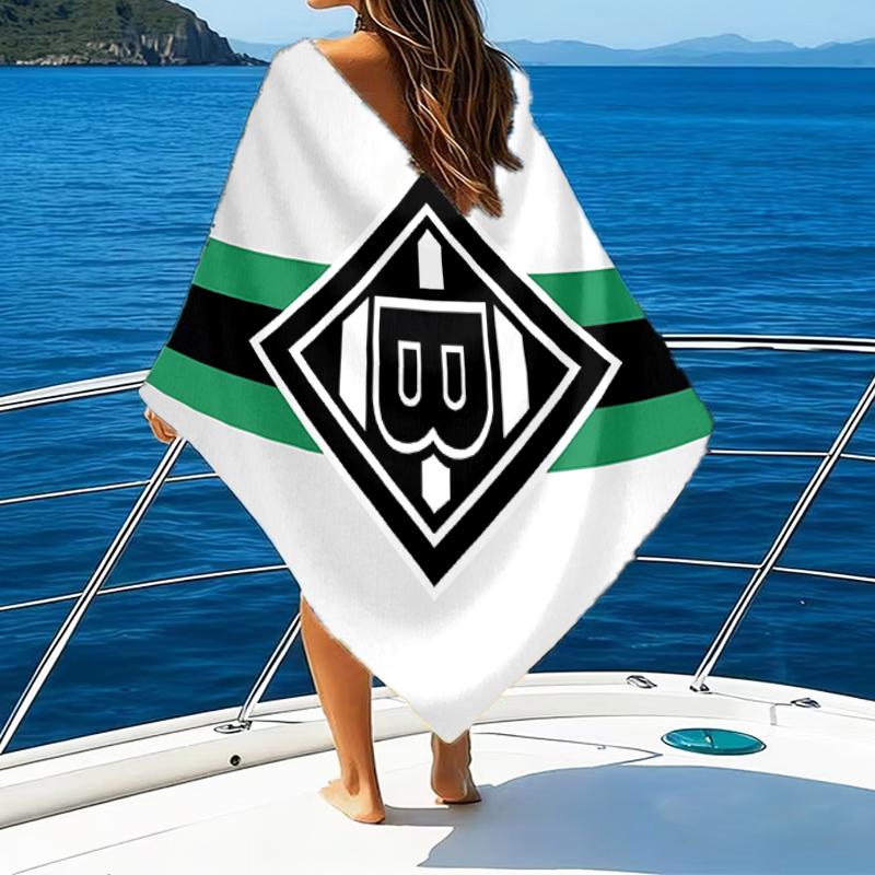 Grün Schwarz Borussia Strandtuch - Weiche, Saugfähige Mikrofaser, Leicht, Ideal für Den Strand, Partys, Reisen, Camping Fanartikel