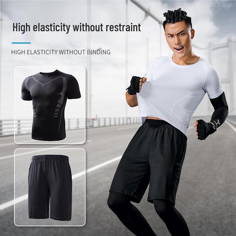 

Men s Tight Abdomen Control Quick-Dry Compression Fitness T-Shirt L
